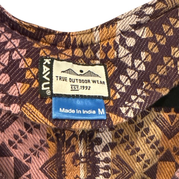 KAVU Pacific Vista Dress Sz Medium 100% Cotton Sleeveless Coastal Boho - Picture 3 of 9